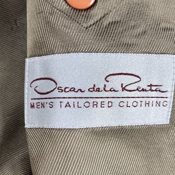 Vintage Oscar De La Renta 100% Wool Brown Three Button Sports Coat Size 42R - Picture 4 of 9